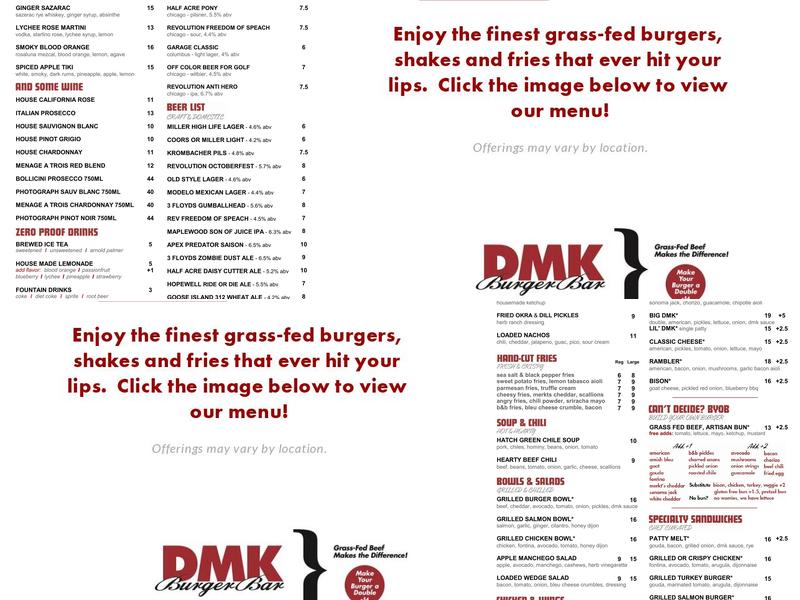 DMK Burger Bar Menu