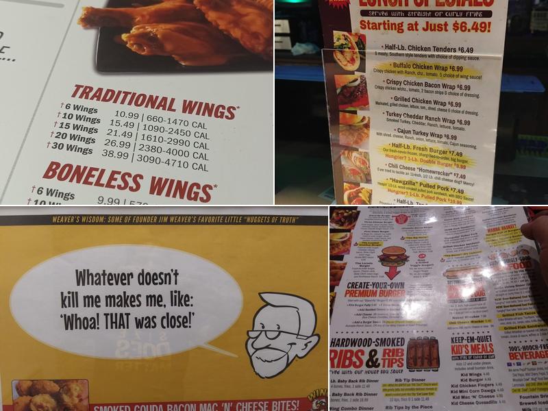 Wings Etc. Menu