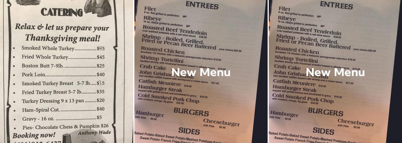 Allison's Menu