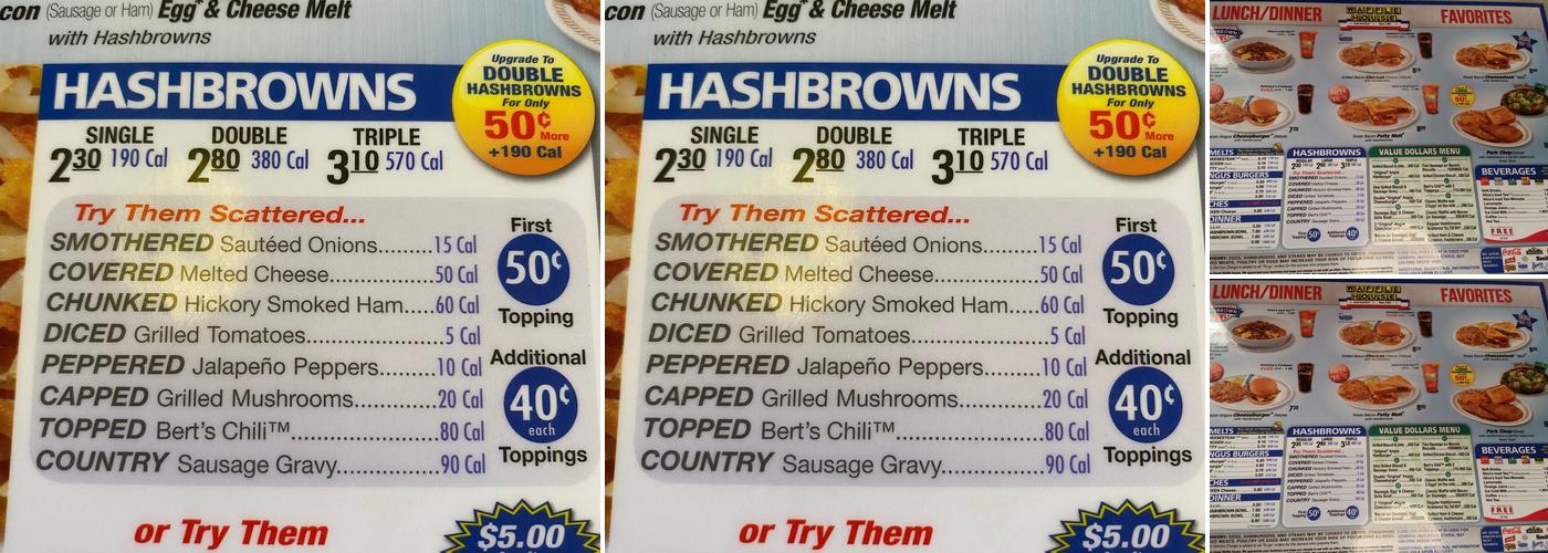 Waffle House Menu