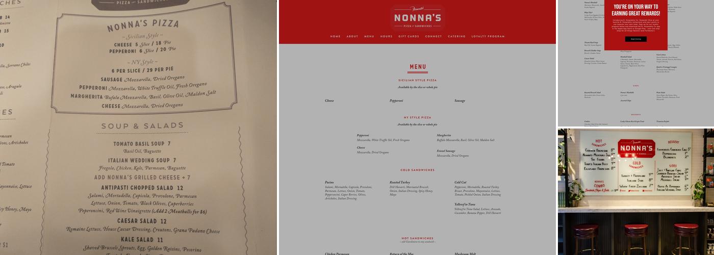 Nonna's Pizza & Sandwiches Menu