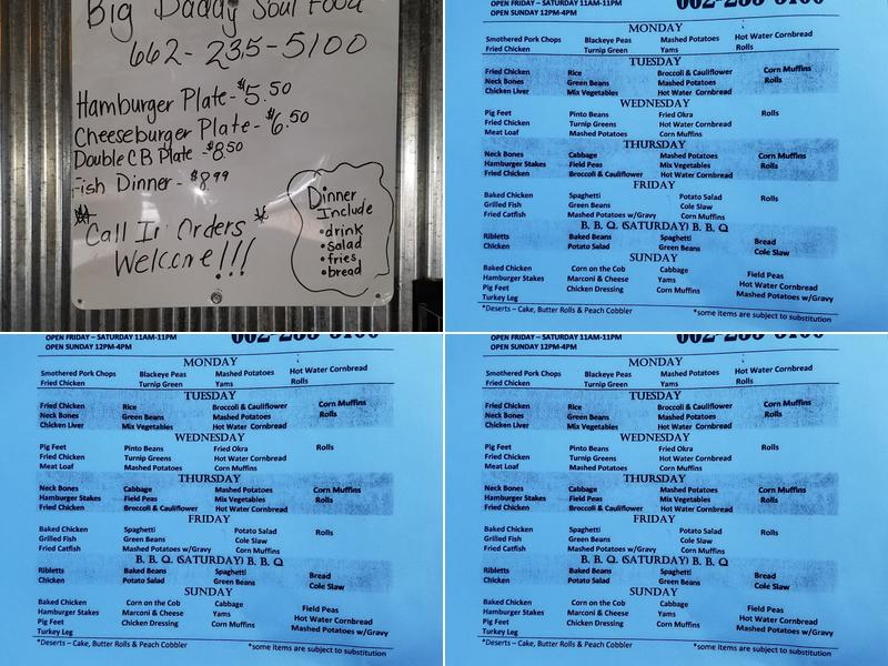 Big Daddy's Soul Food Menu