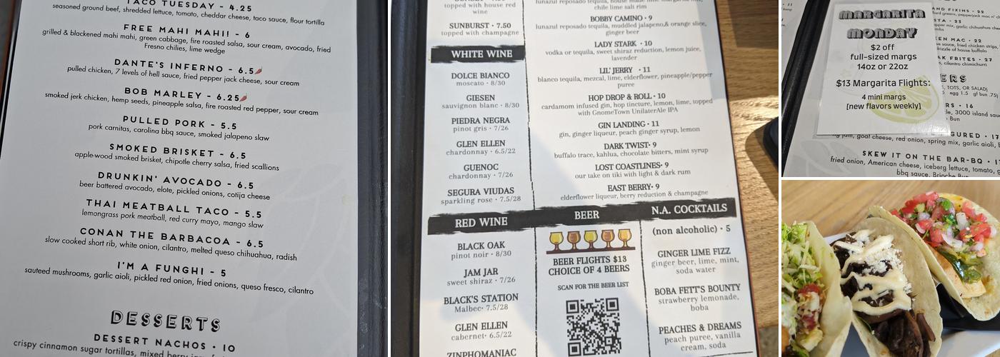 The Hoppy Gnome Menu