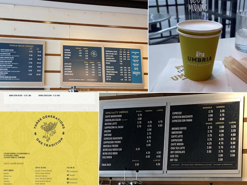 Caffe Umbria Menu