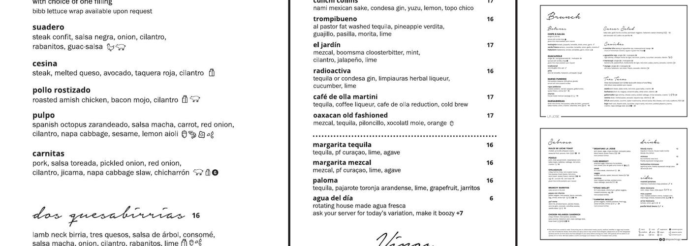 La Josie Menu