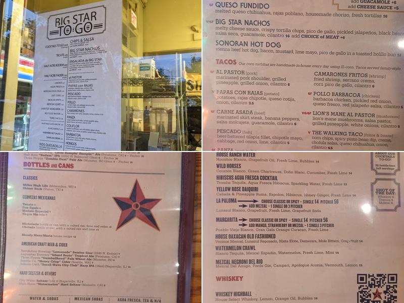 Big Star Menu