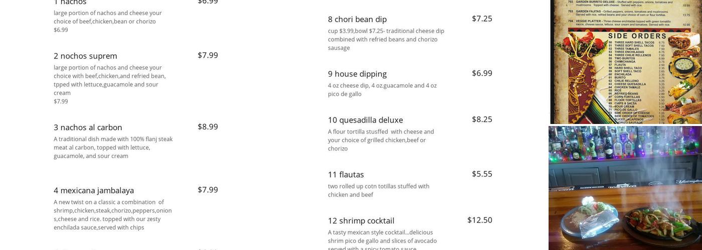 86 Mexican Bar&Grill Menu