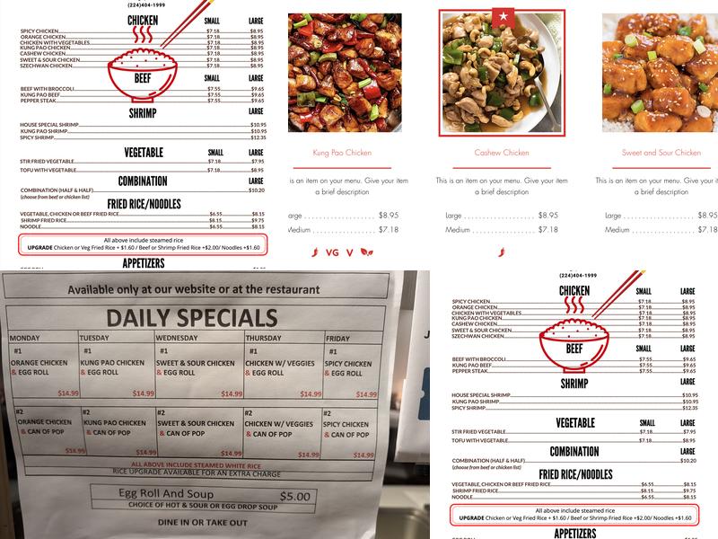 Silk Road of Chicago Menu