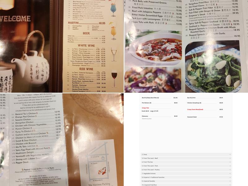 Emperor's Choice Menu