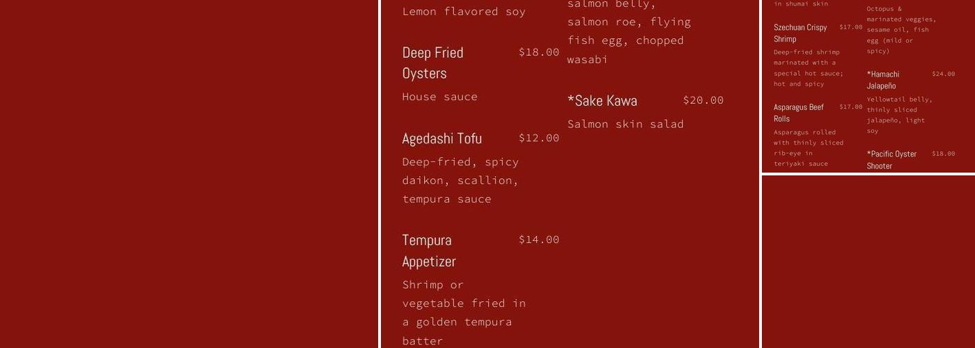 Dee's Menu