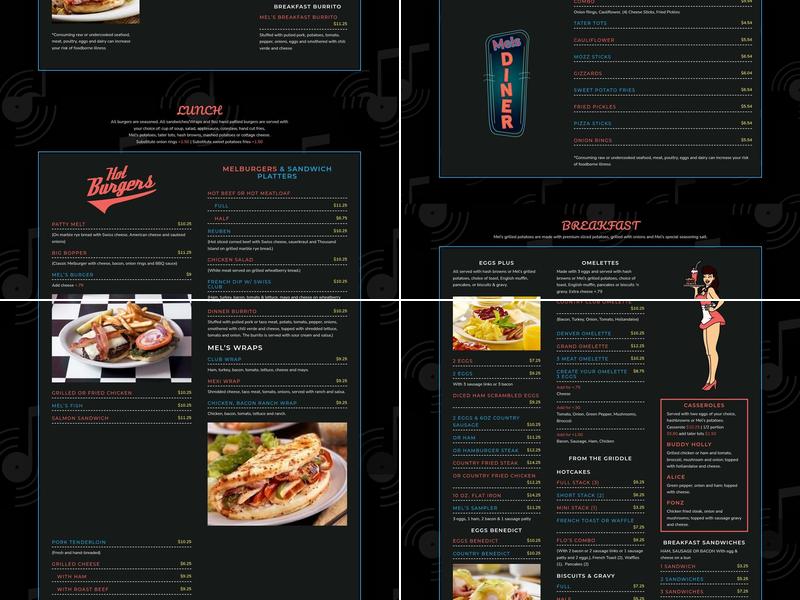 Mel's Diner Menu