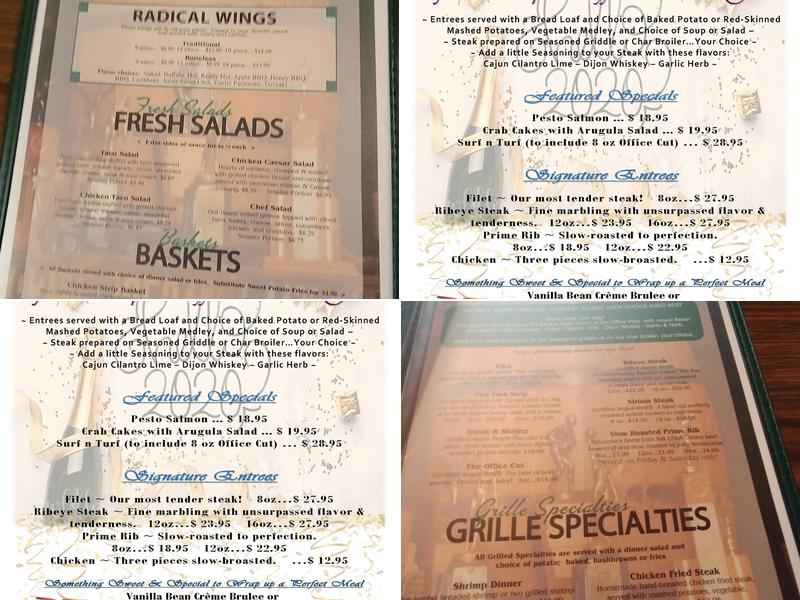 Office Bar & Grill Menu