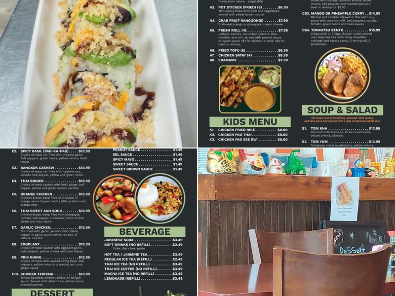 Thai & Maki Sushi Restaurant Menu