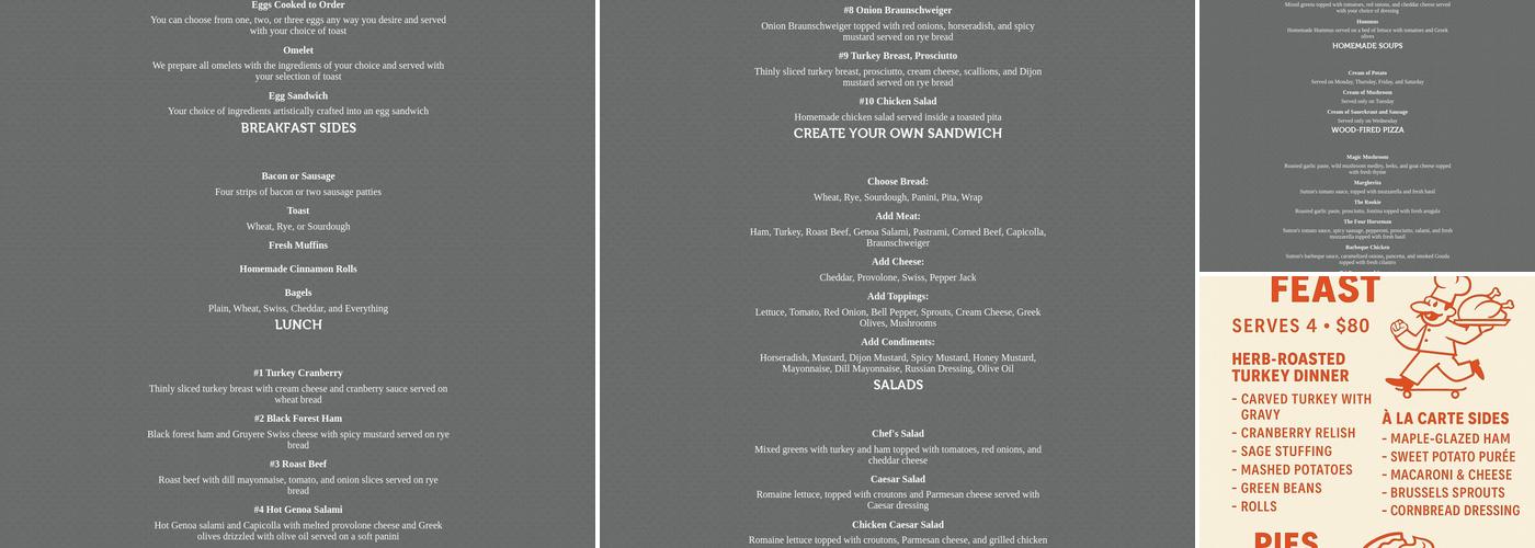 Sutton's Deli Menu