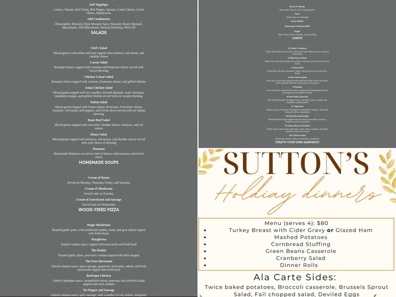 Sutton's Deli Menu