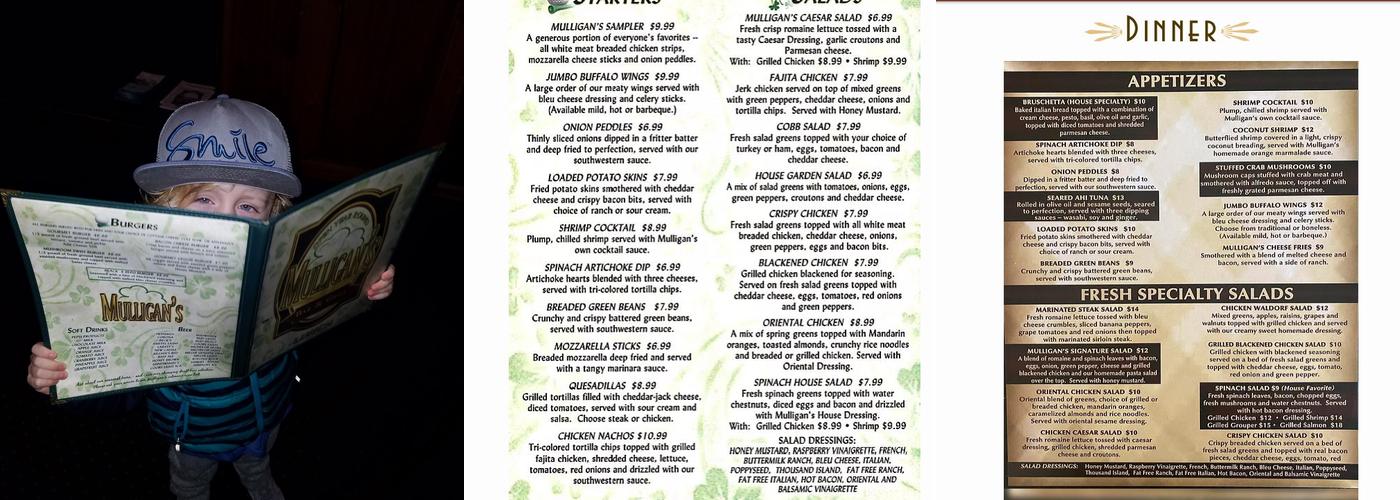Mulligan's Restaurant & Pub Menu
