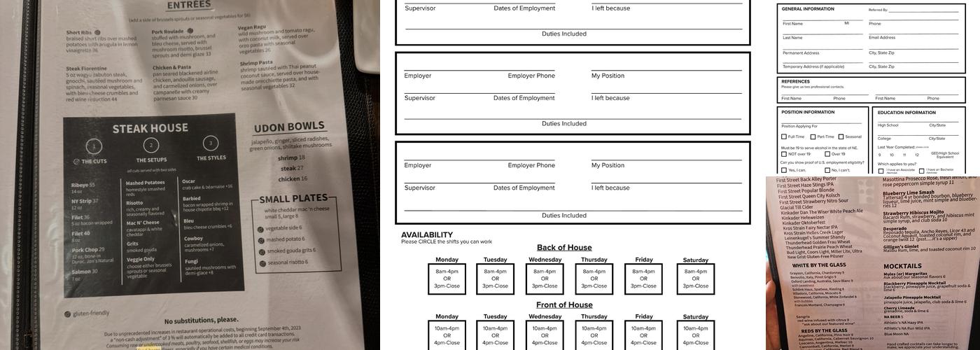 Odyssey Downtown Menu