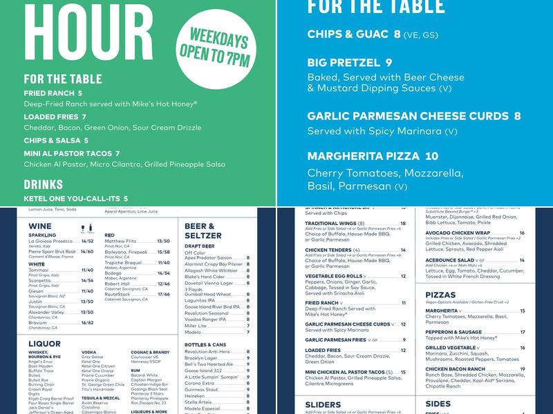 AceBounce Menu