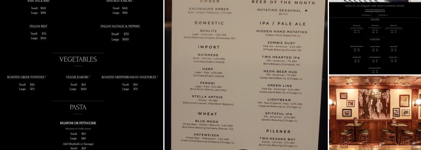 Exchequer Restaurant & Pub Menu