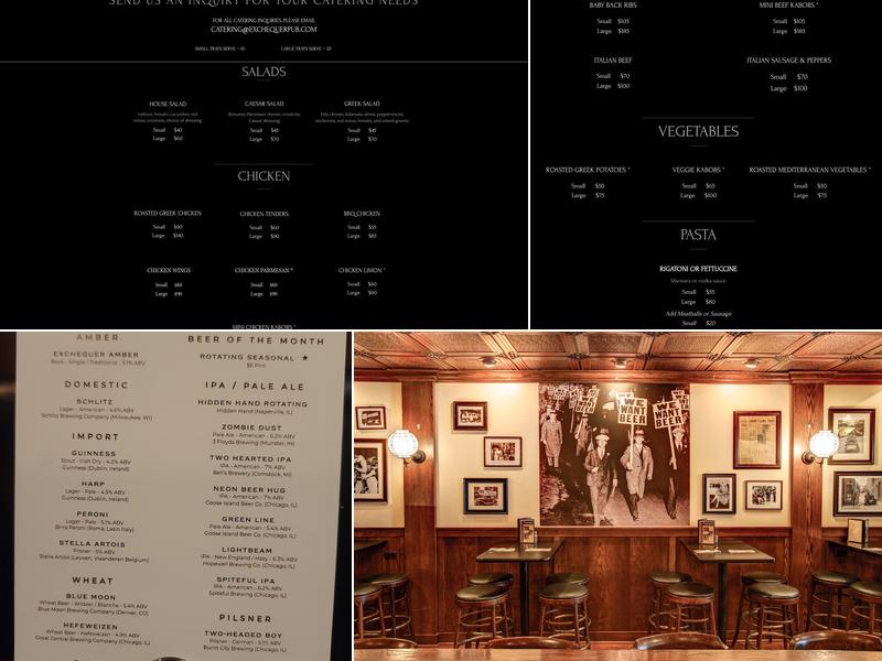 Exchequer Restaurant & Pub Menu