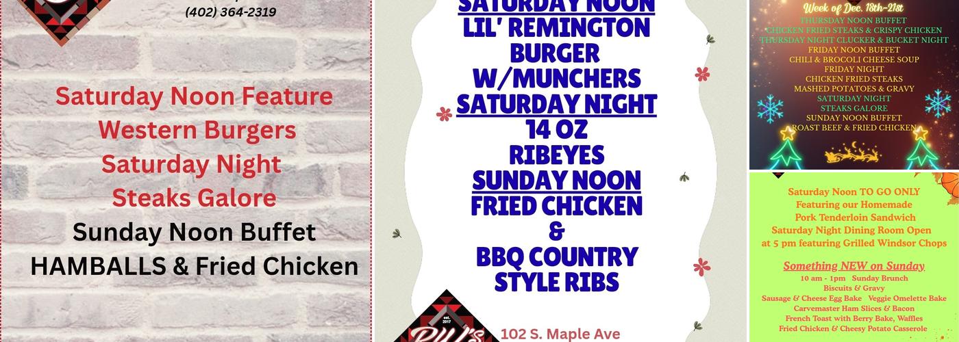 RW's Dining and Drinks Menu