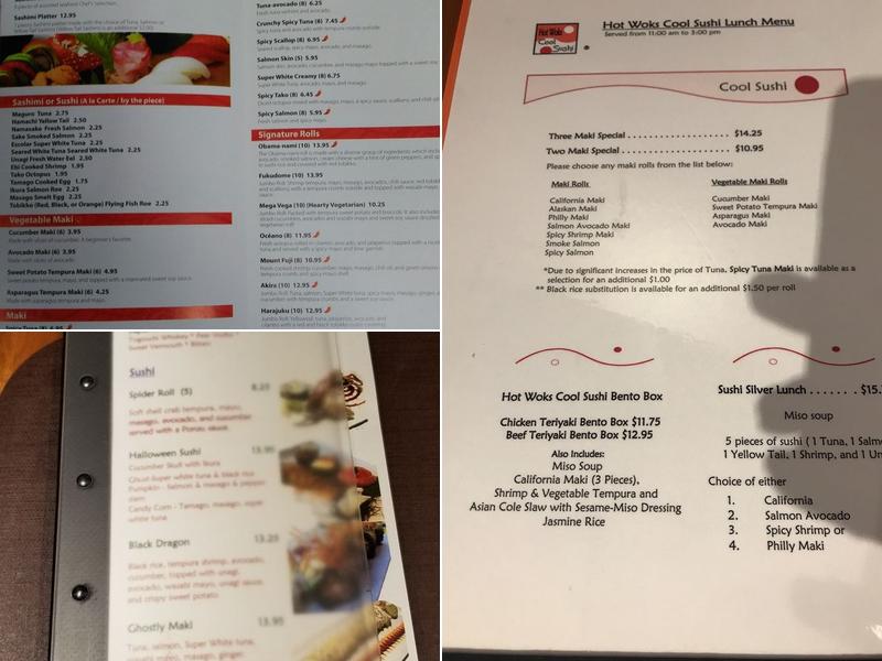 Hot Woks Cool Sushi Menu