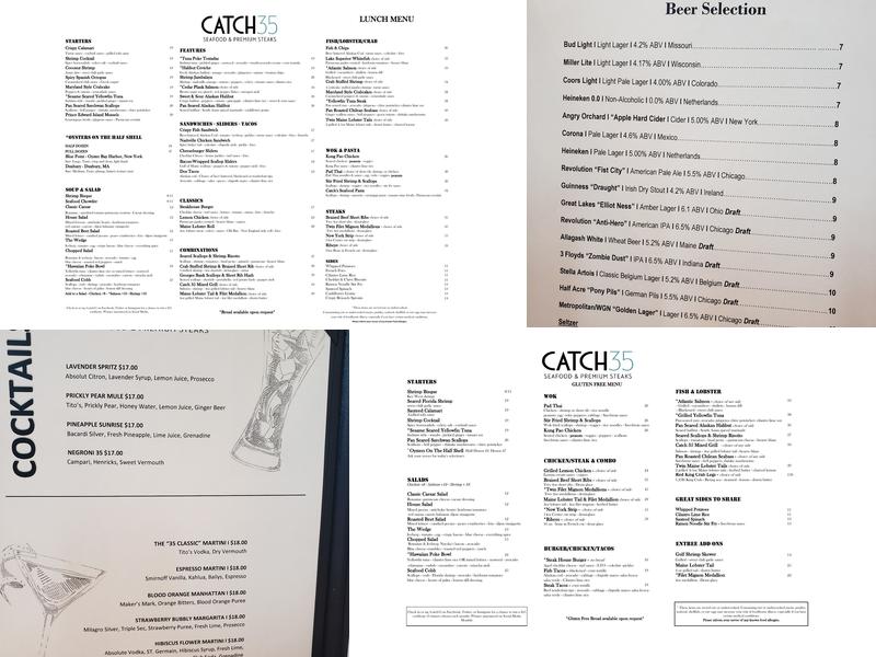 Catch 35 Menu