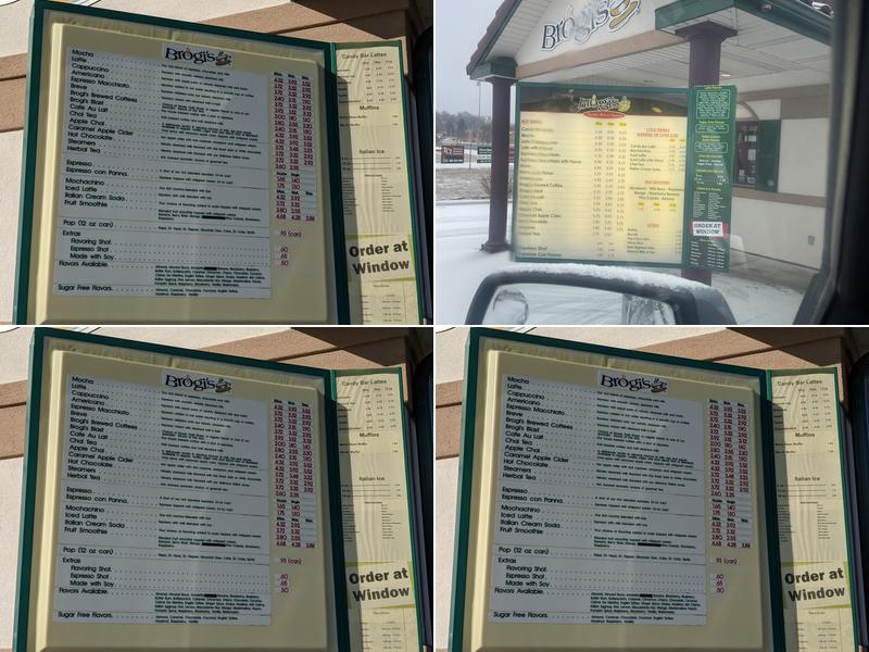 Brogi's Menu