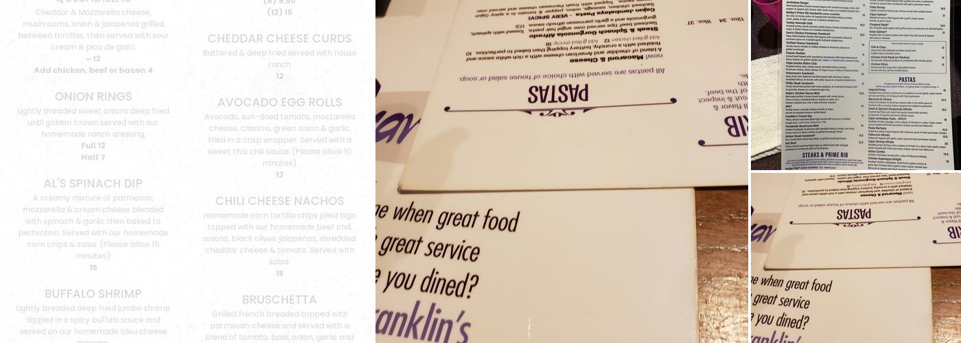 Franklin's Bistro Menu