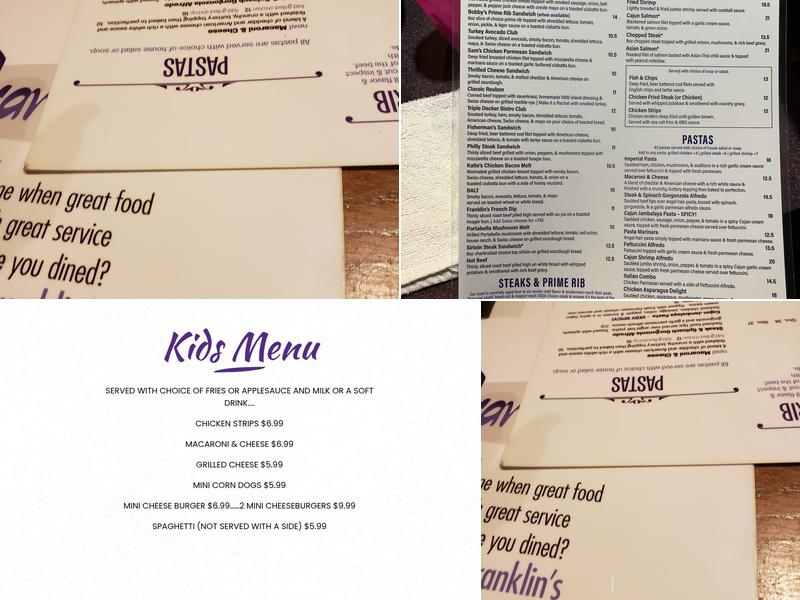 Franklin's Bistro Menu