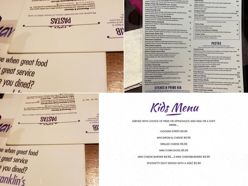 Franklin's Bistro Menu