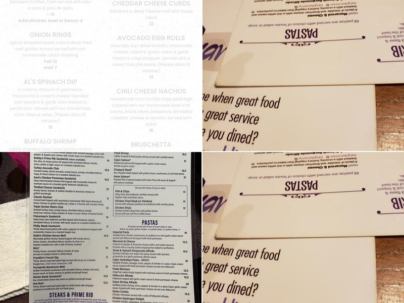 Franklin's Bistro Menu