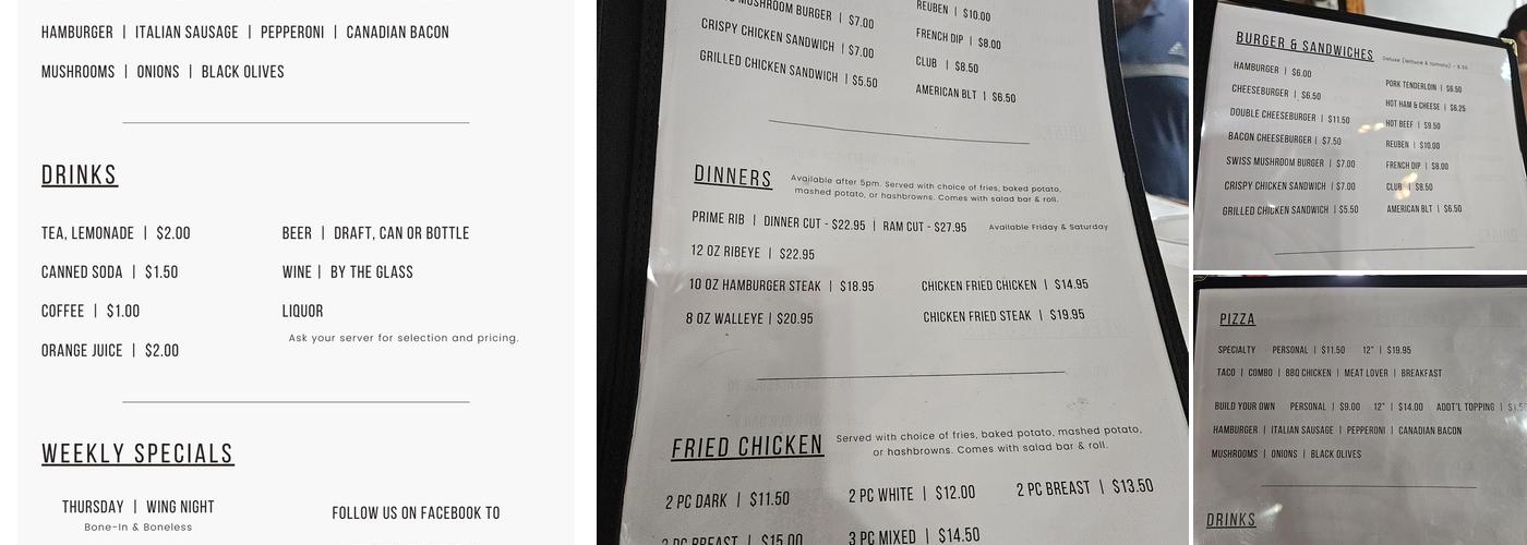 The Rambler Bar & Grill Menu