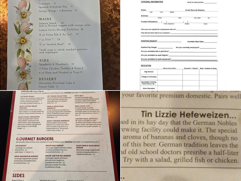 Gottberg Brew Pub Menu