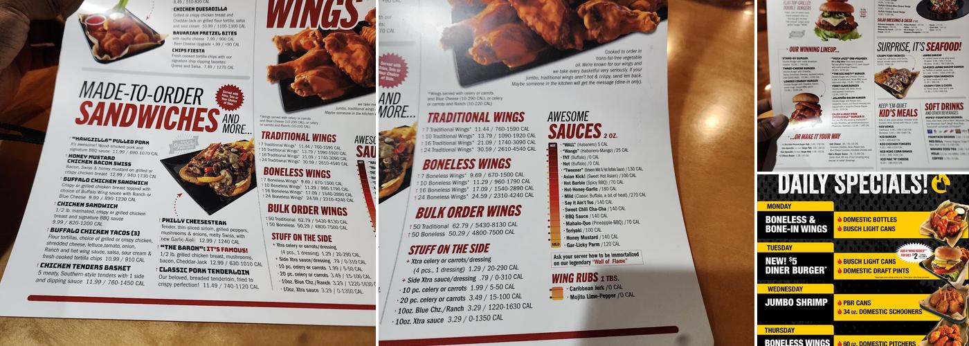 Wings Etc. Menu