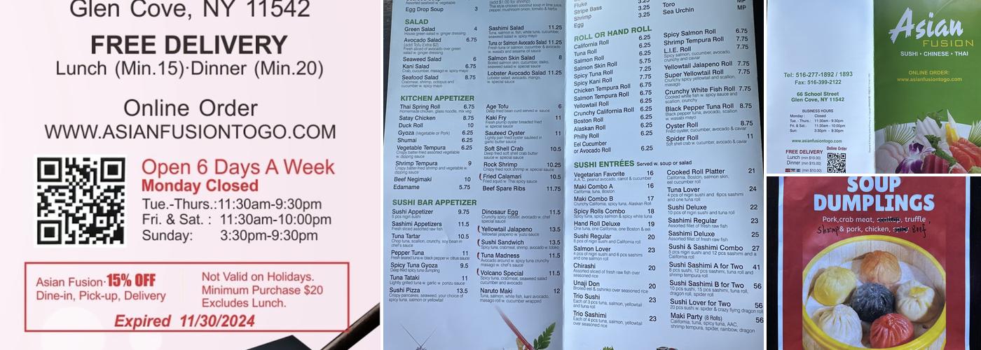 Asian Fusion Menu