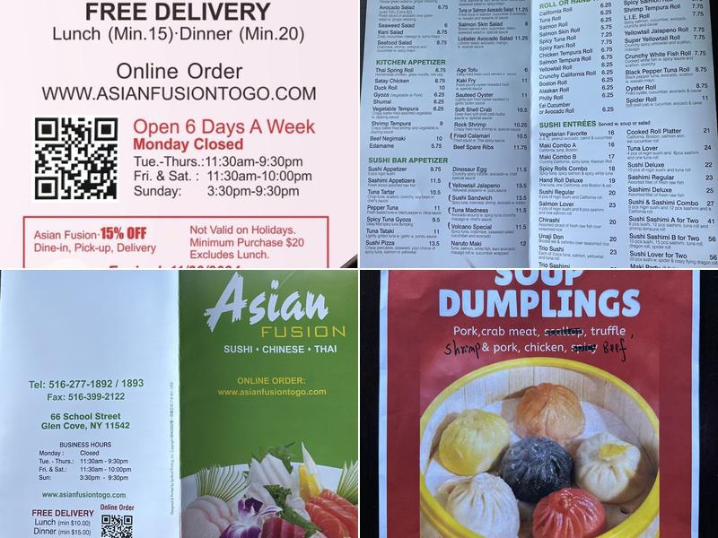 Asian Fusion Menu
