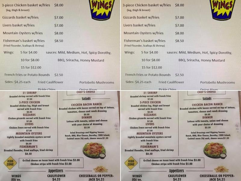 Criners Corner Menu
