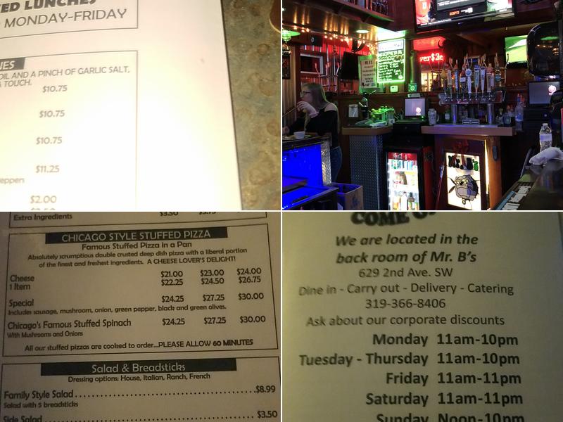 Sam's Pizza And Mr. B's Bar Menu