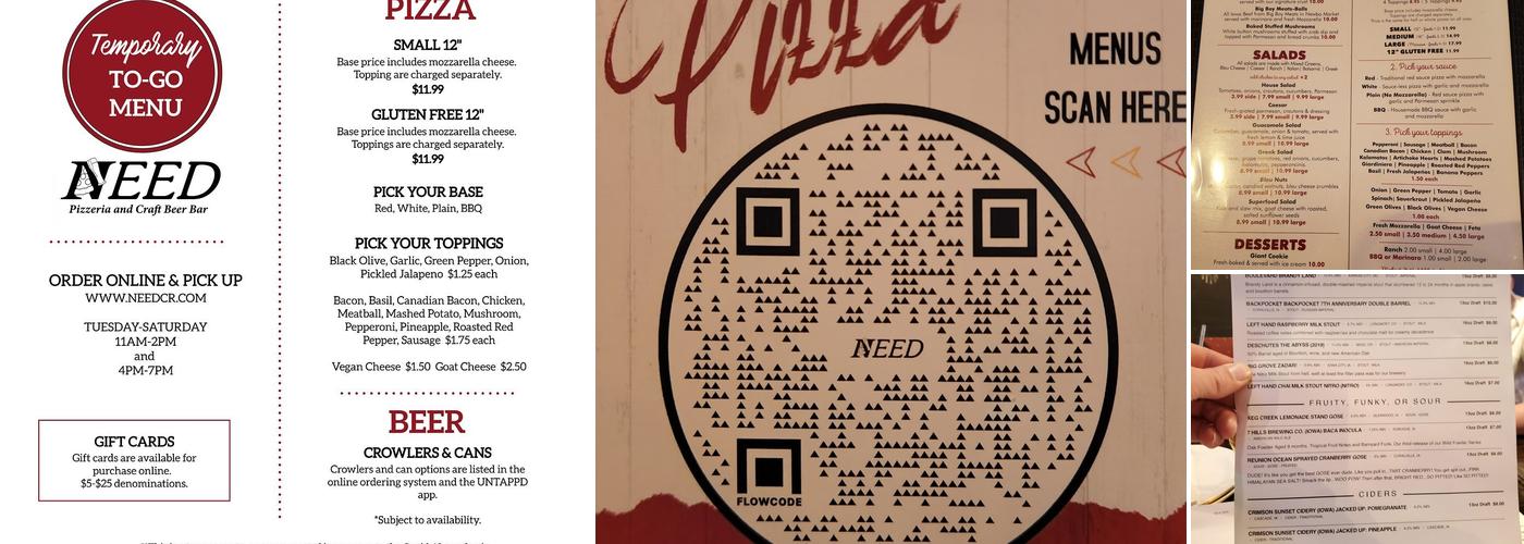 Need Pizza Menu