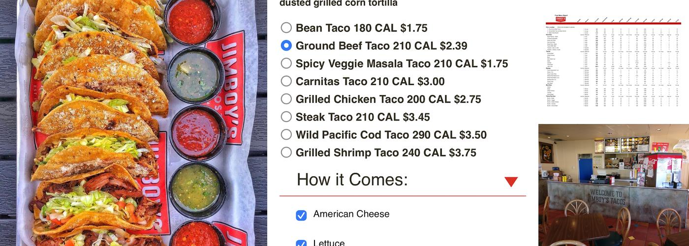 Jimboy's Tacos Menu