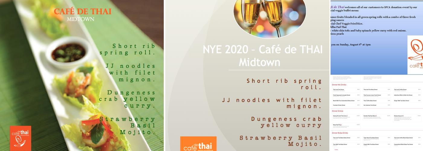 Cafe De Thai Menu