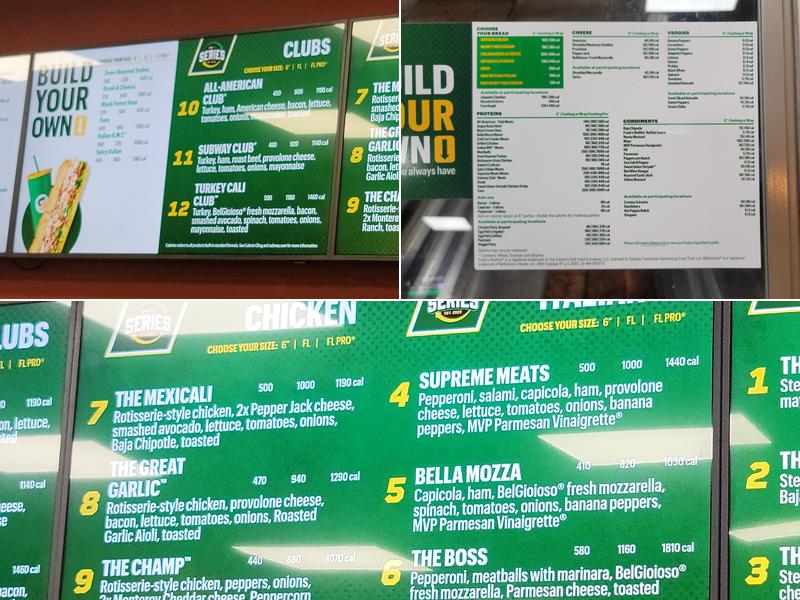 Subway Menu