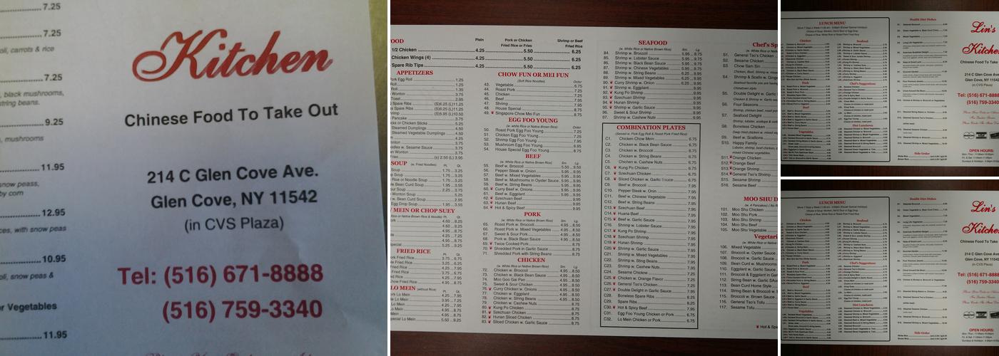 LIN 'S Menu