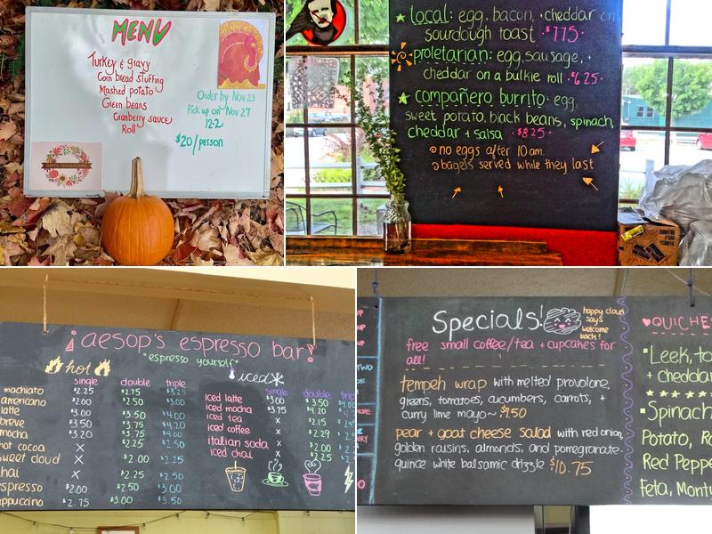 Aesop's Tables & Events Menu