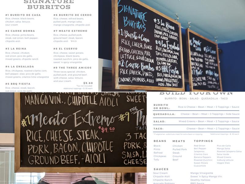De Olla Burritos Menu