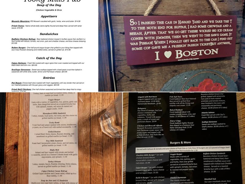 Tooky Mills Pub Menu