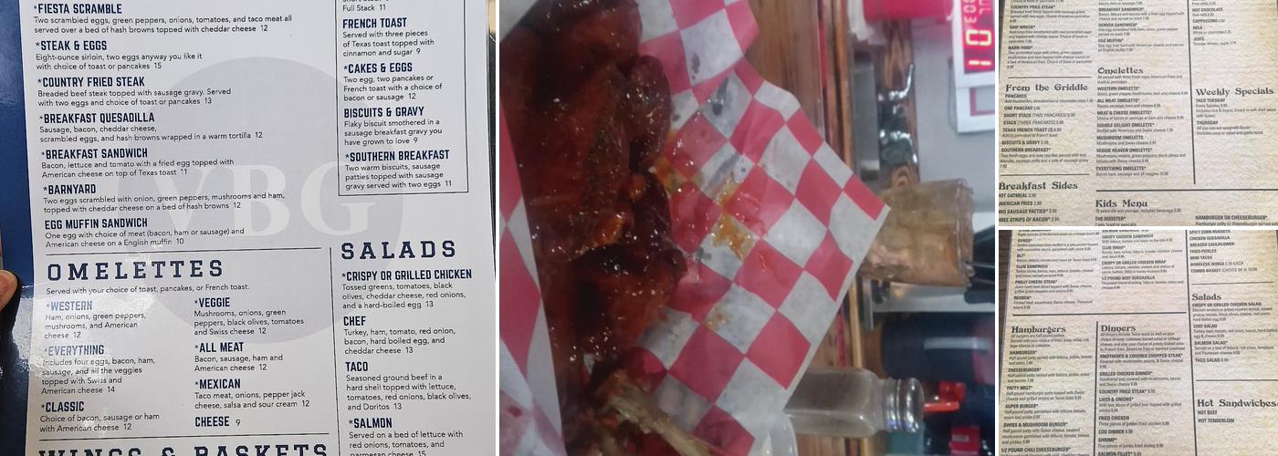 Vernon Bar & Grill Menu