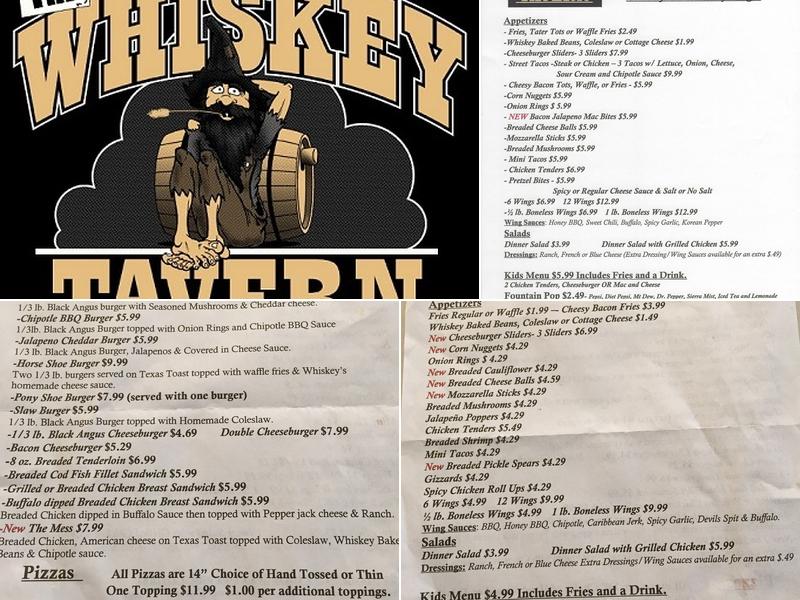 Whiskey Tavern Menu