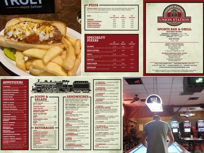 Union Station Sports Bar & Grill Menu